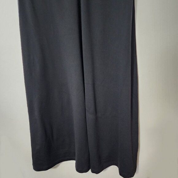 SUSANA MONACO - Size L -  Sweetheart Ruched A-Line Midi Front Slit Dress Black - Picture 5 of 6